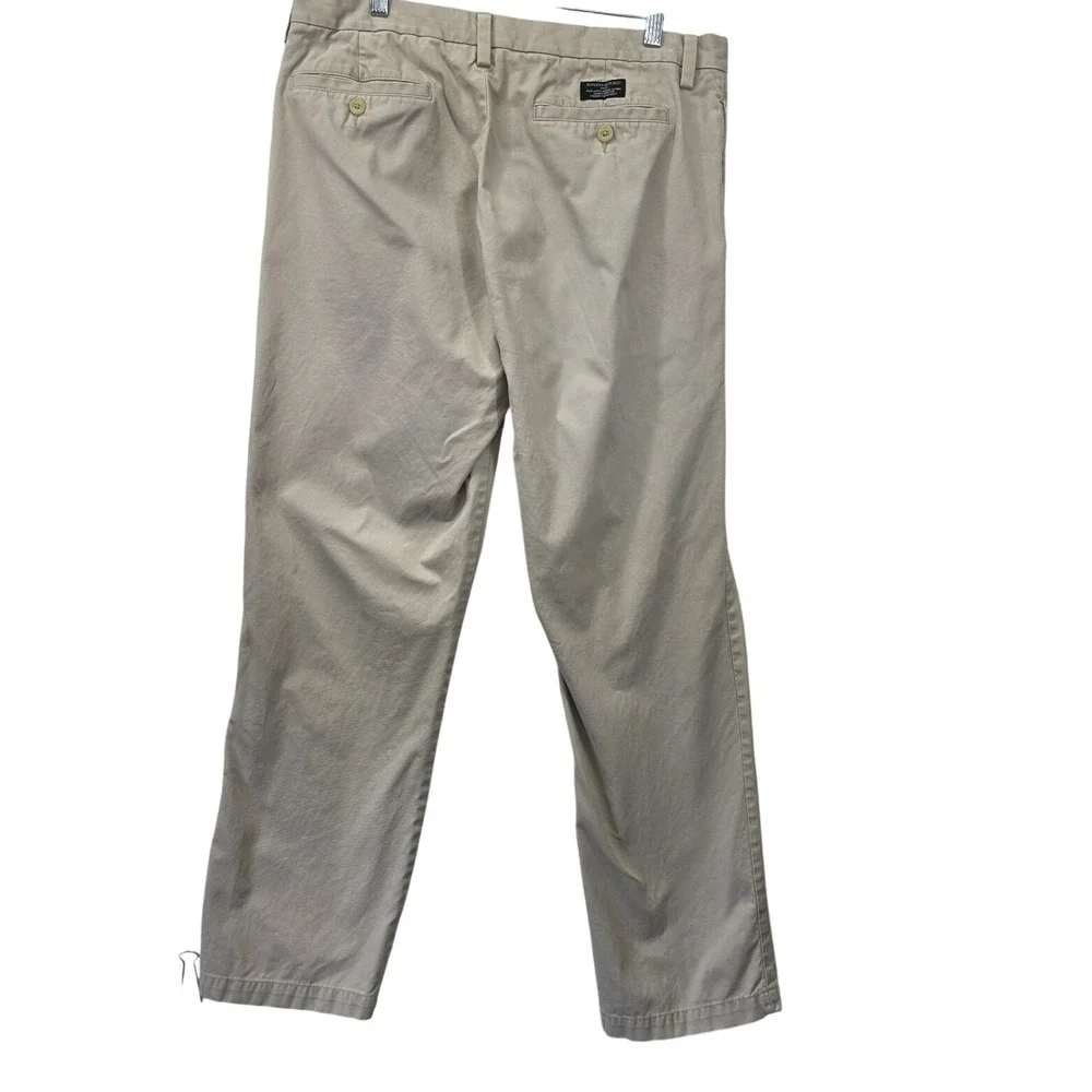 Banana Republic Gavin Chino Mens 34x32 Tan Khaki Straight Leg 100% Cotton Preppy